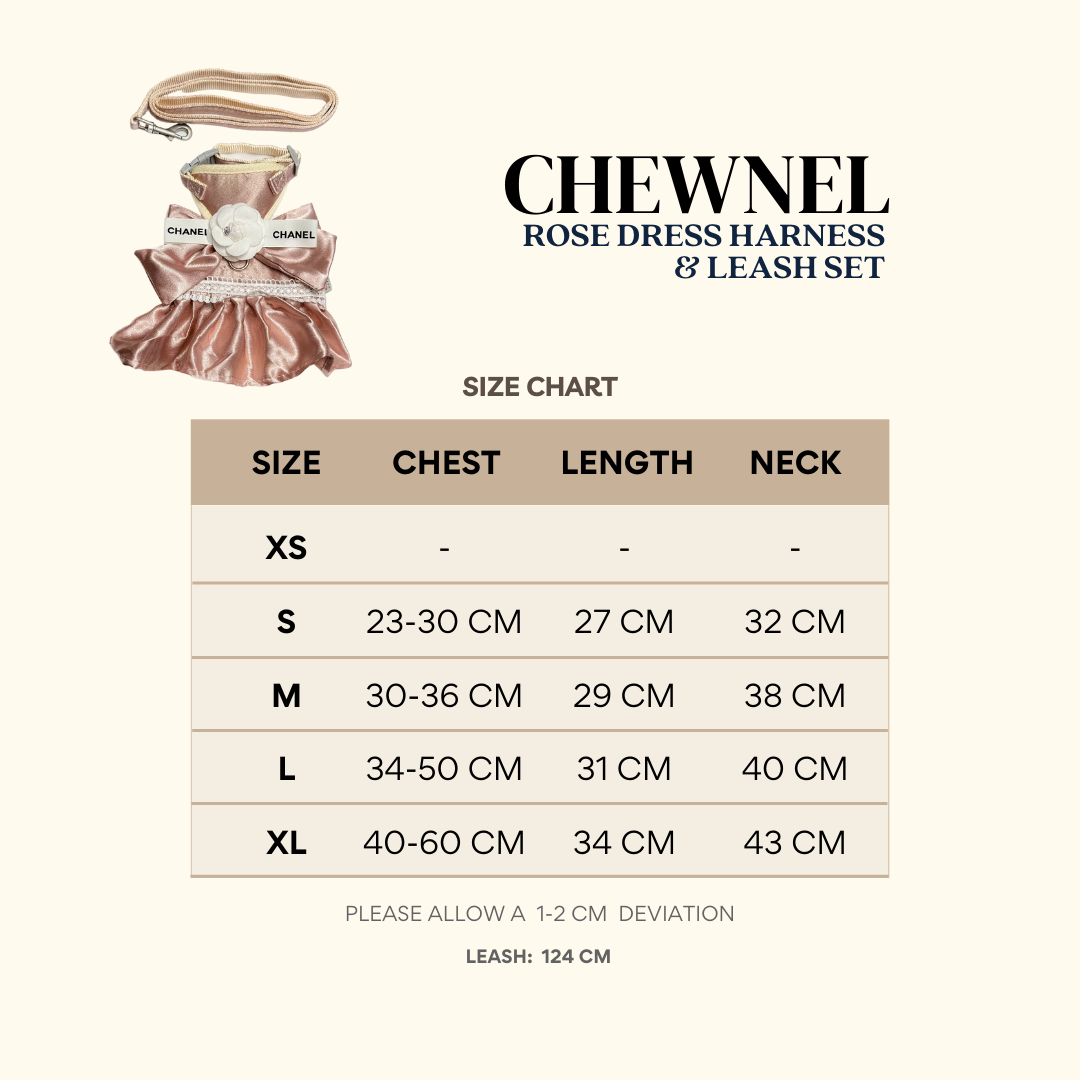 Chewnel Rose Dress Harness  & Leash Set