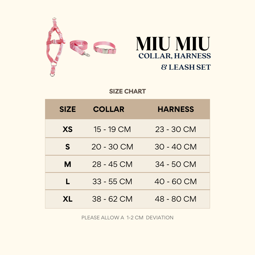 Miu Miu Collar, Harness & Leash Set