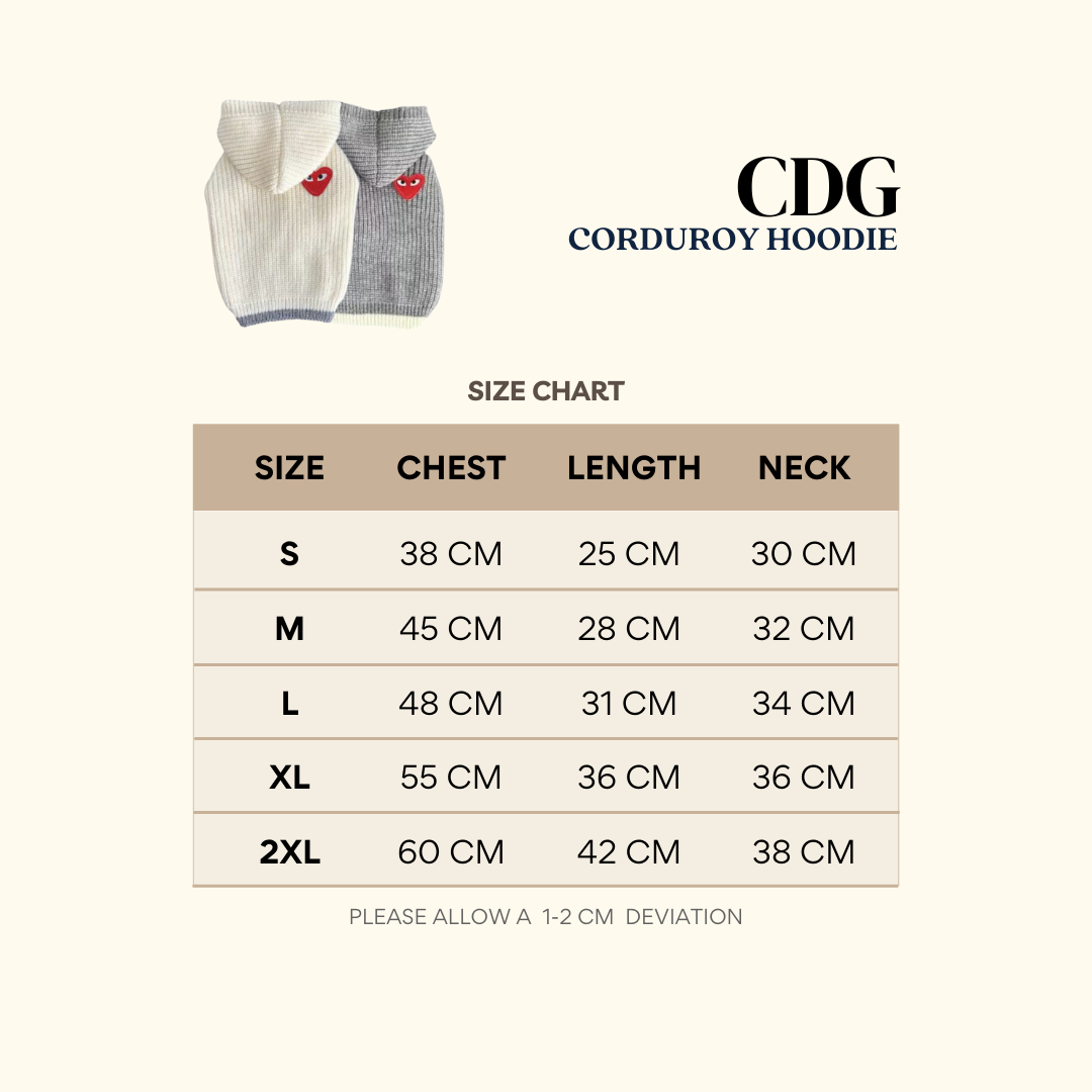 CDG Cotton Knit Corduroy Hoodie